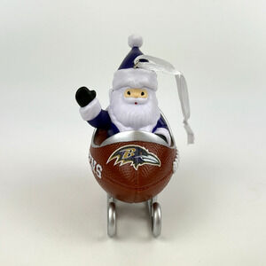 NFL Hallmark Baltimore Ravens Santa Football Sleigh Ornament In Box